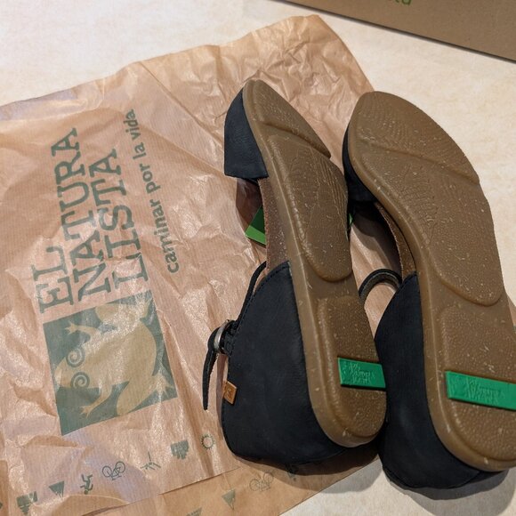 BRAND NEW - El Naturalista Stella Leather Black Sandals Women Size EU 37 - Picture 3 of 4